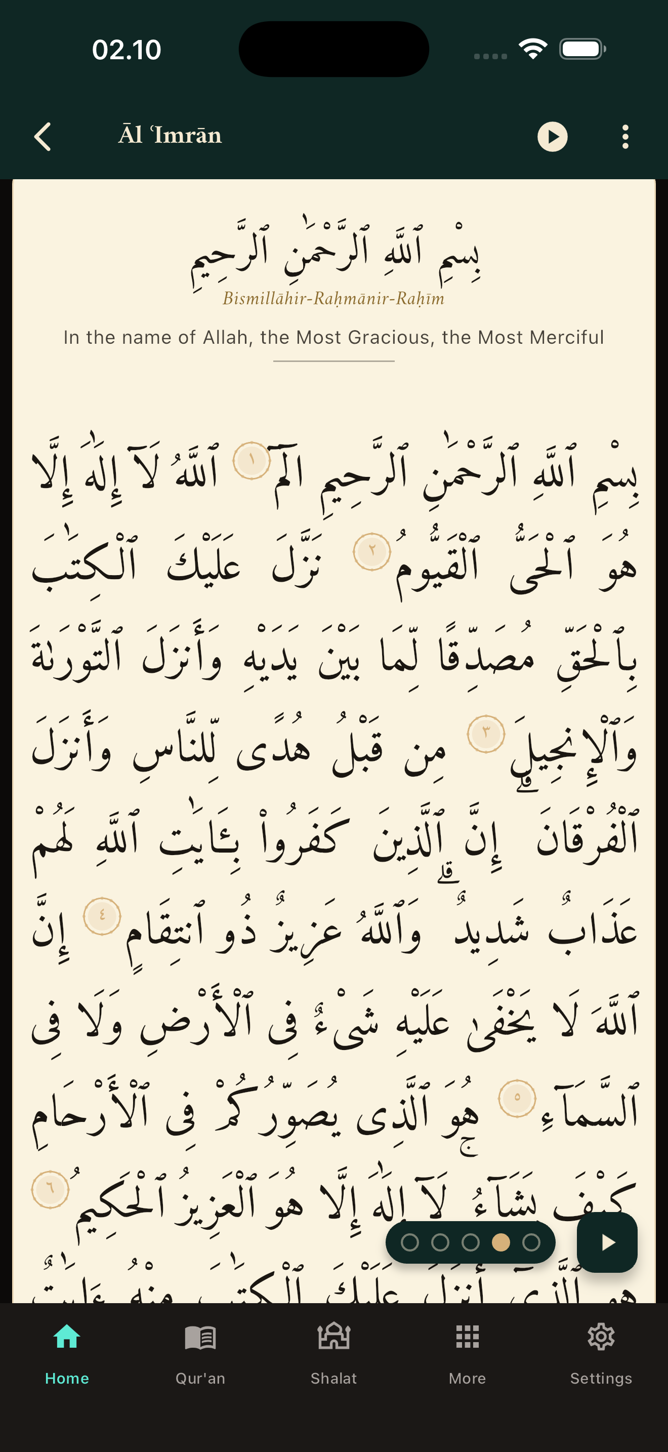 Aminly surah reader — Āl ʿImrān with word-by-word tajwīd colouring